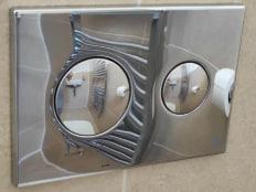 AQVA Rounded Glossy Chrome Dual Flush Control Plate