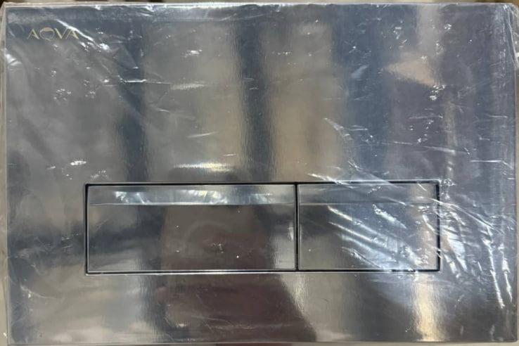 AQVA Square Glossy Chrome Dual Flush Control Plate