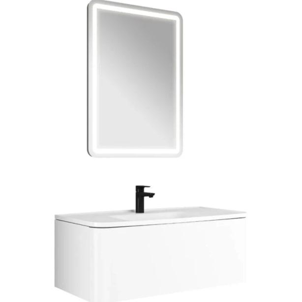 FOLD PRO 100X50 MAT WHITE раковина с тумбой и зеркалом